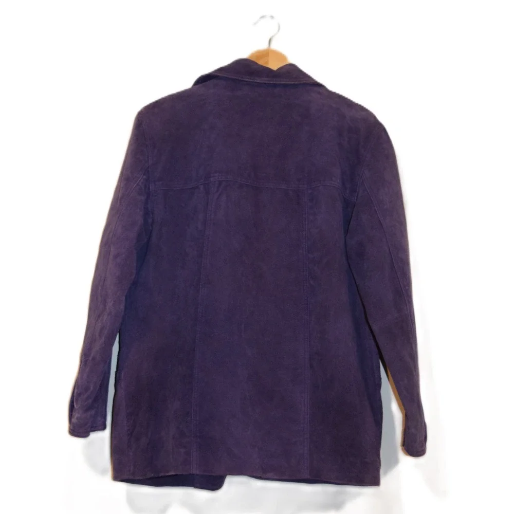 Vintage St. John's Bay Suede Jacket‎ Womens Petite Small Purple Good Button
